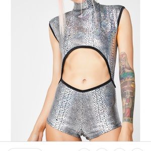 Taste my poison holographic bodysuit - Club Exx